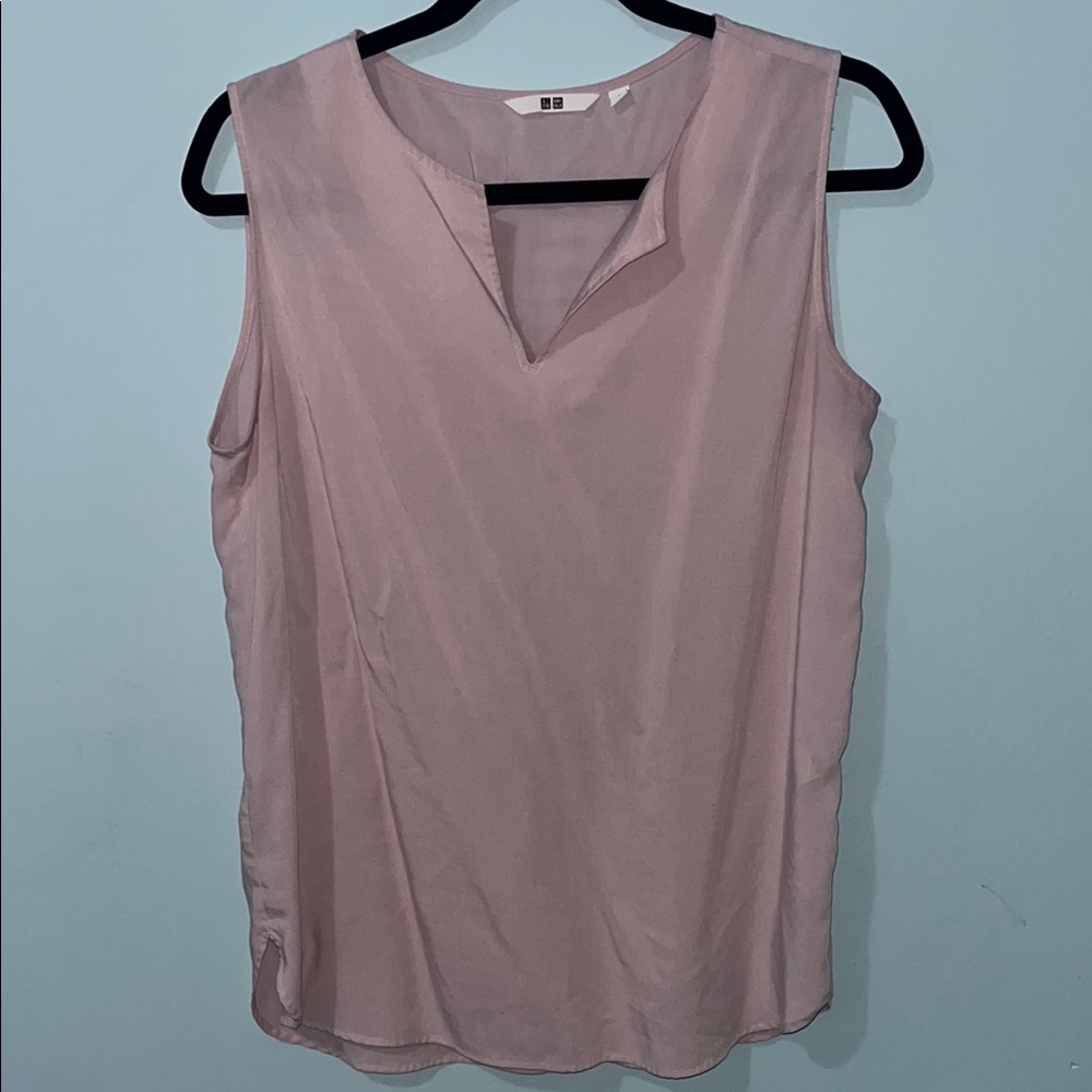 Uniqlo Pink Sleeveless V-Neck Blouse